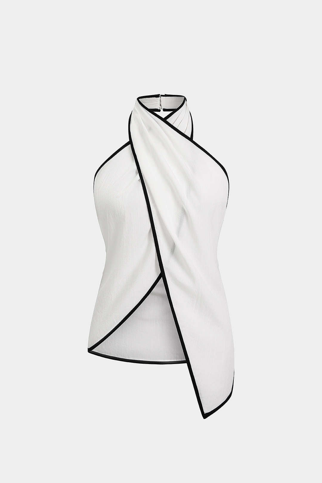 Contrast Binding Halter Asymmetrical Cami Top