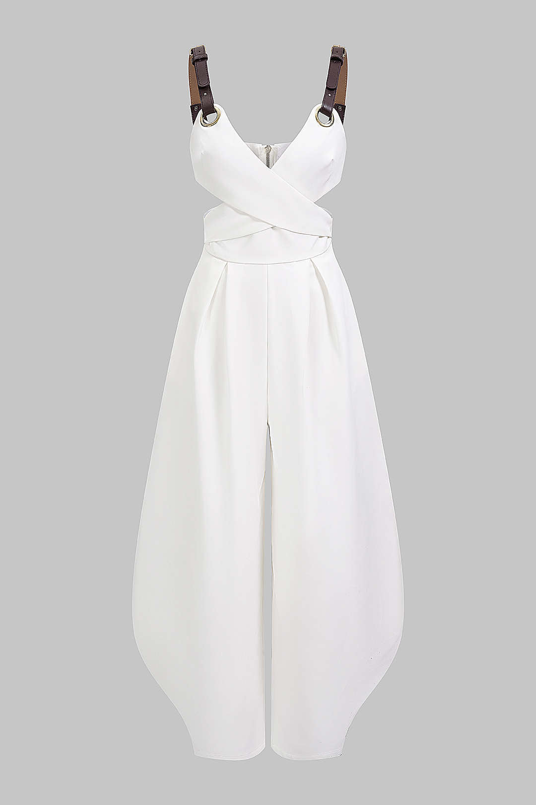 Crossed Cut Out V-Neck Sleeveless Jumpsuit