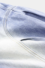 Denim Drawstring Shirred Waistband Jeans