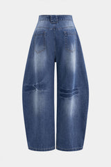 Denim Wide Leg Barrel Jeans