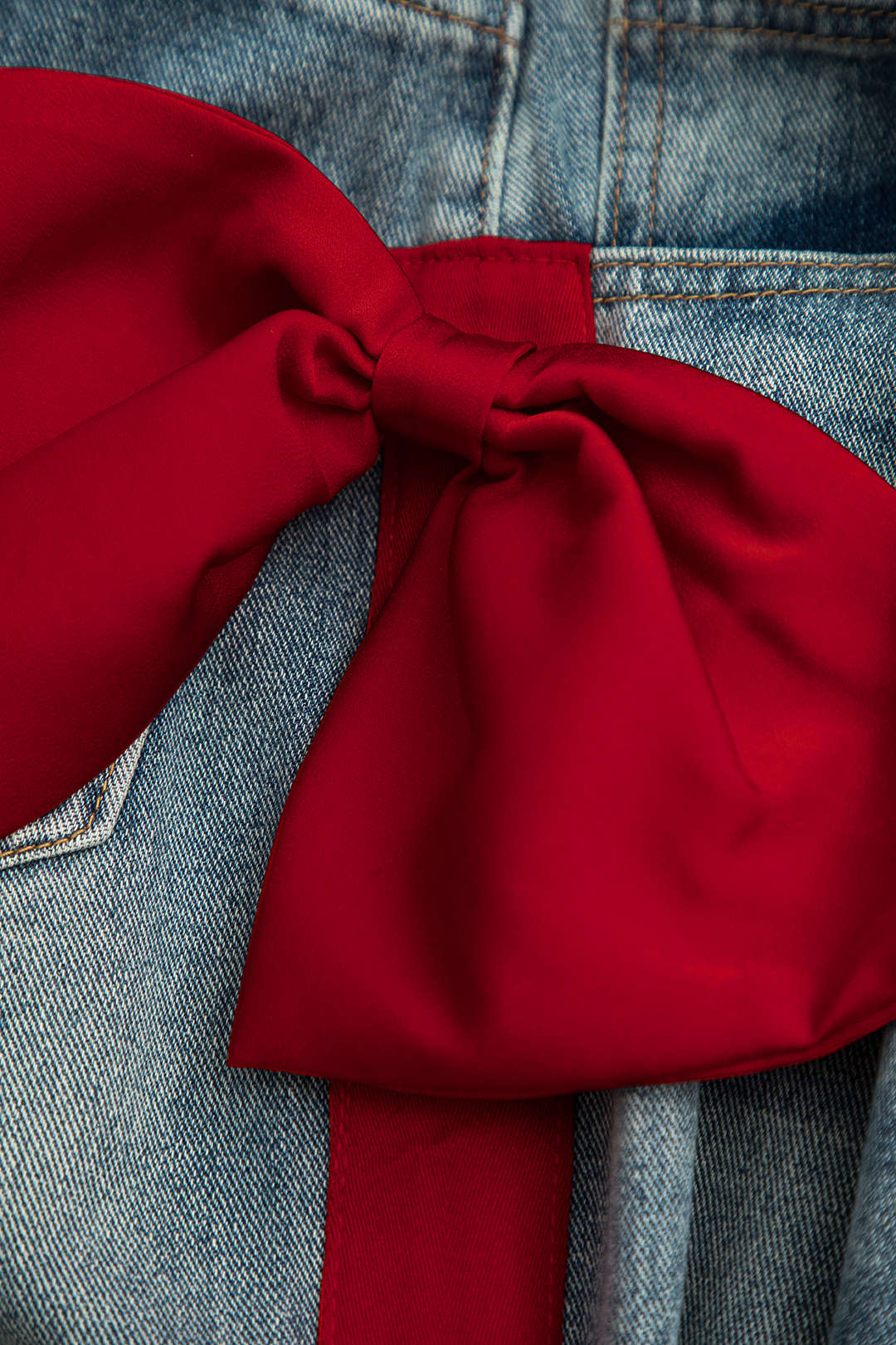 Bow Detail Straight Leg Jeans