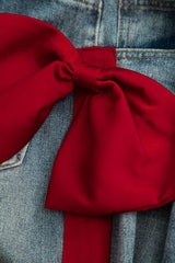 Bow Detail Straight Leg Jeans