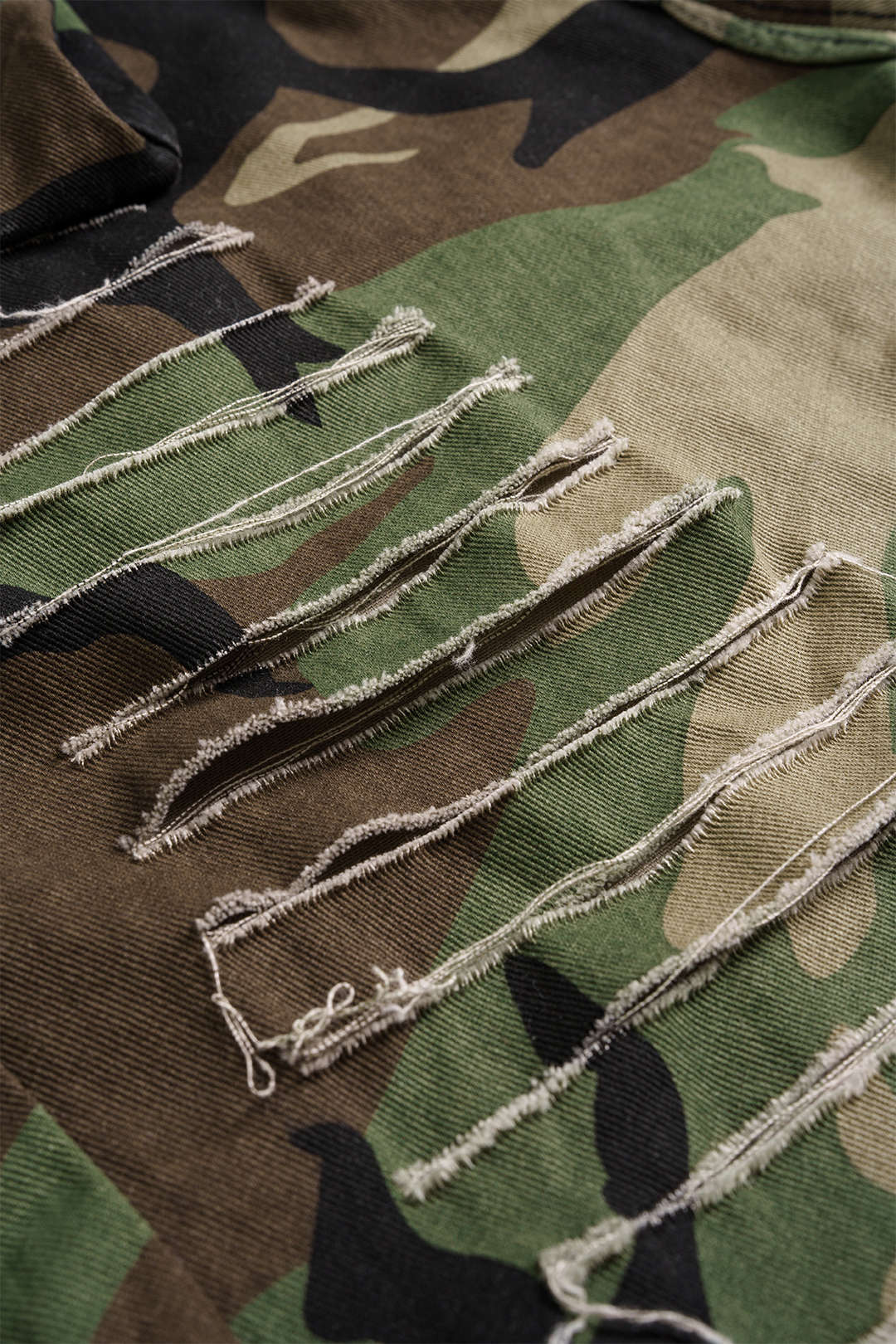 Camo Destroyed Cargo Shorts