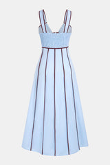 Contrast Trim Cut Out Sleeveless Maxi Dress