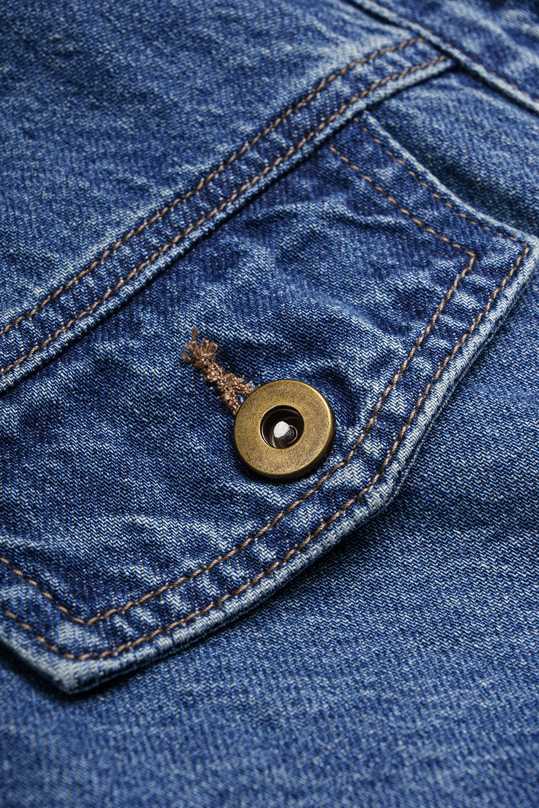 Denim Lapel Button Short Sleeve Cropped Shirt