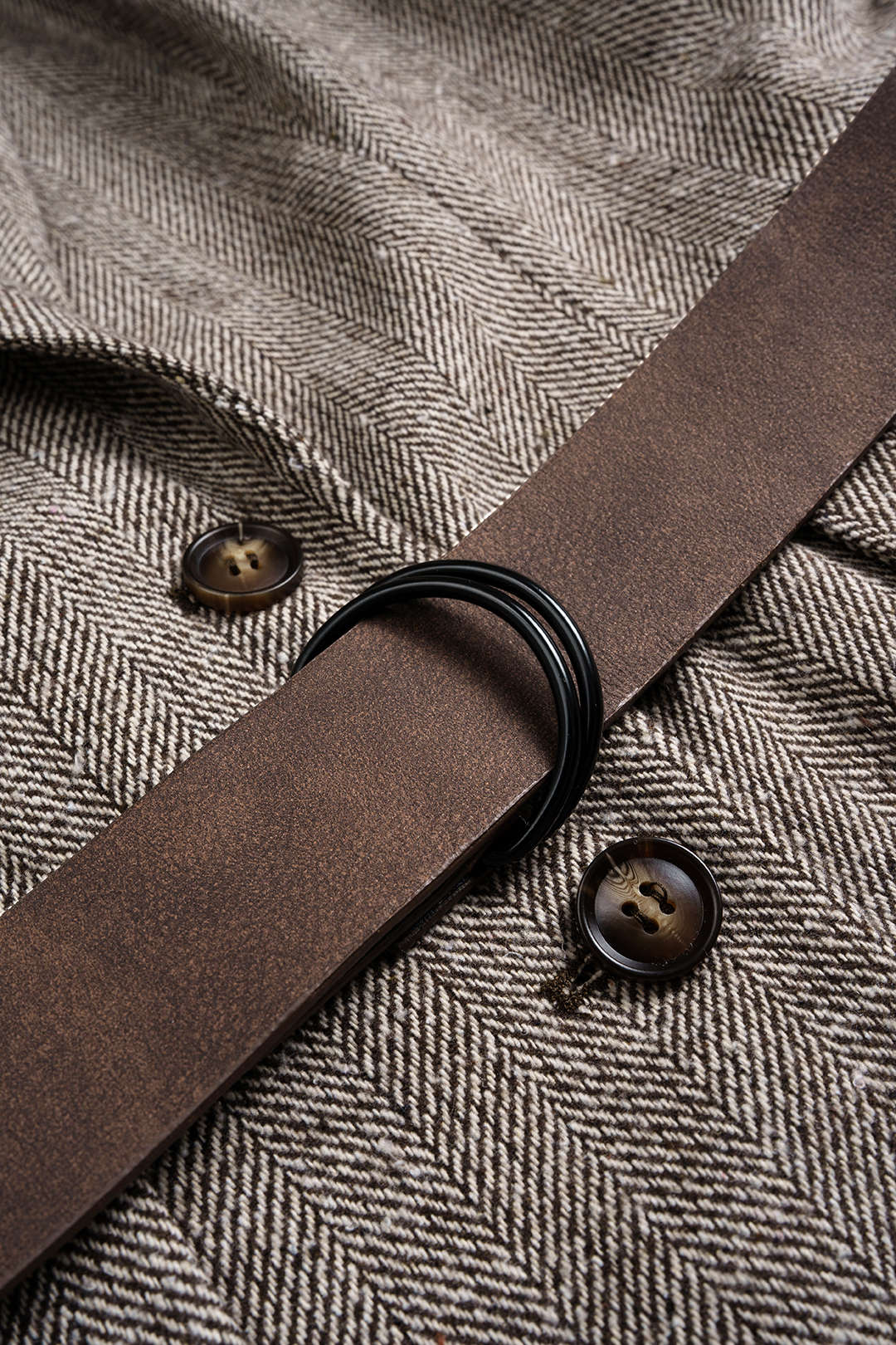 Button Notched Lapel Belted Blazer