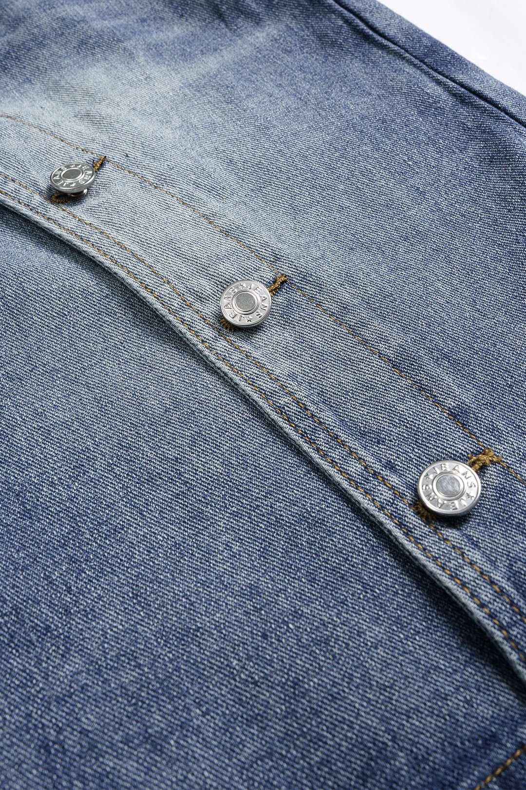 Denim Asymmetrical Button Shorts