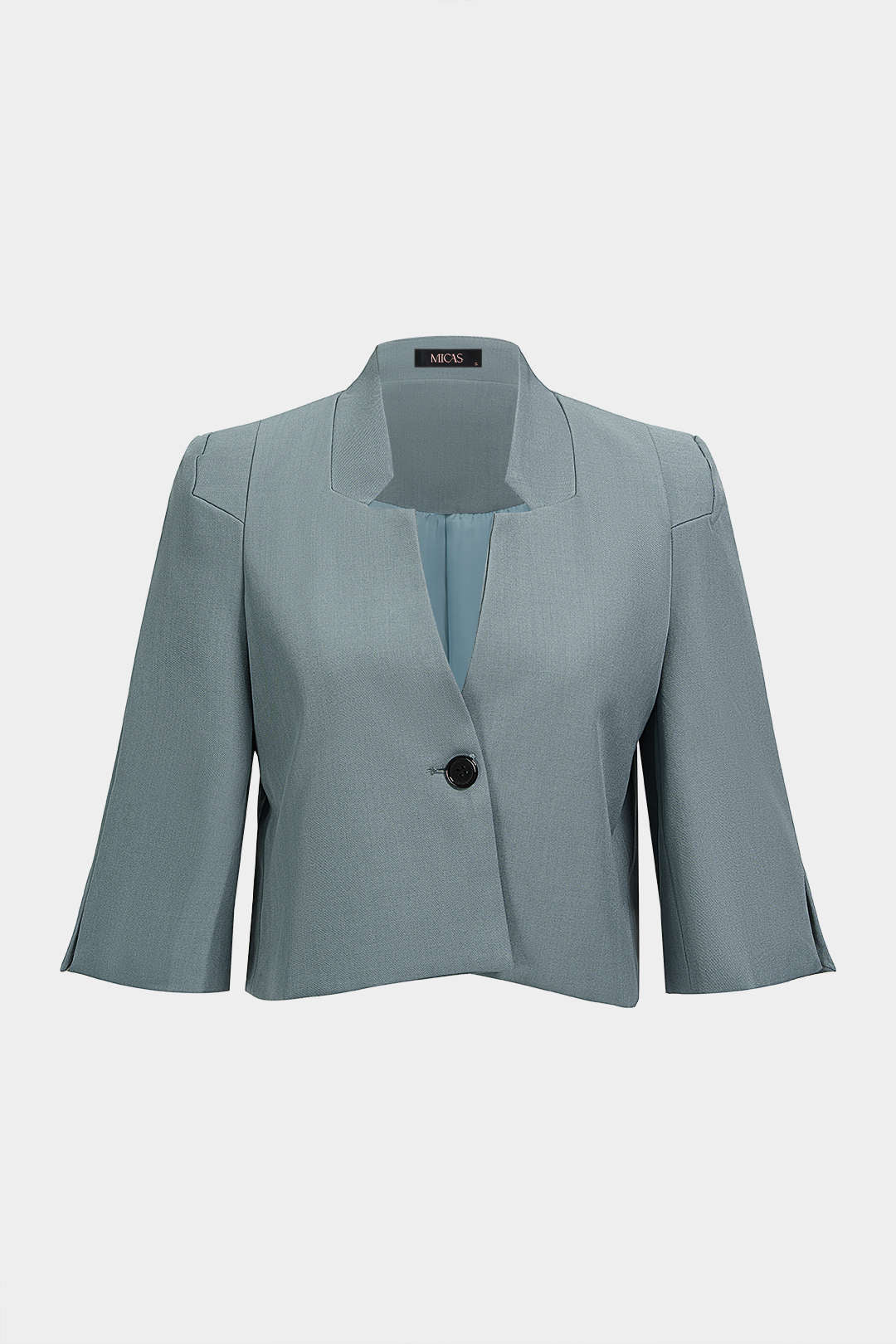 Button Notched Lapel Blazer