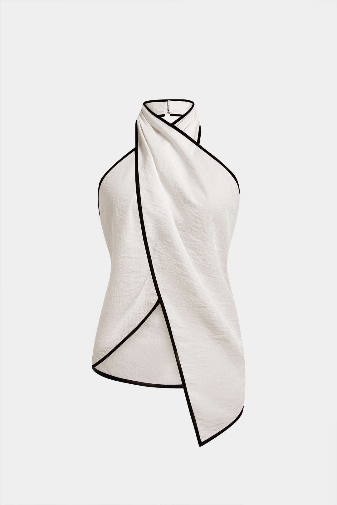 Contrast Binding Halter Asymmetrical Cami Top