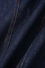 Denim Round Neck Asymmetrical Metallic Button Tank Top