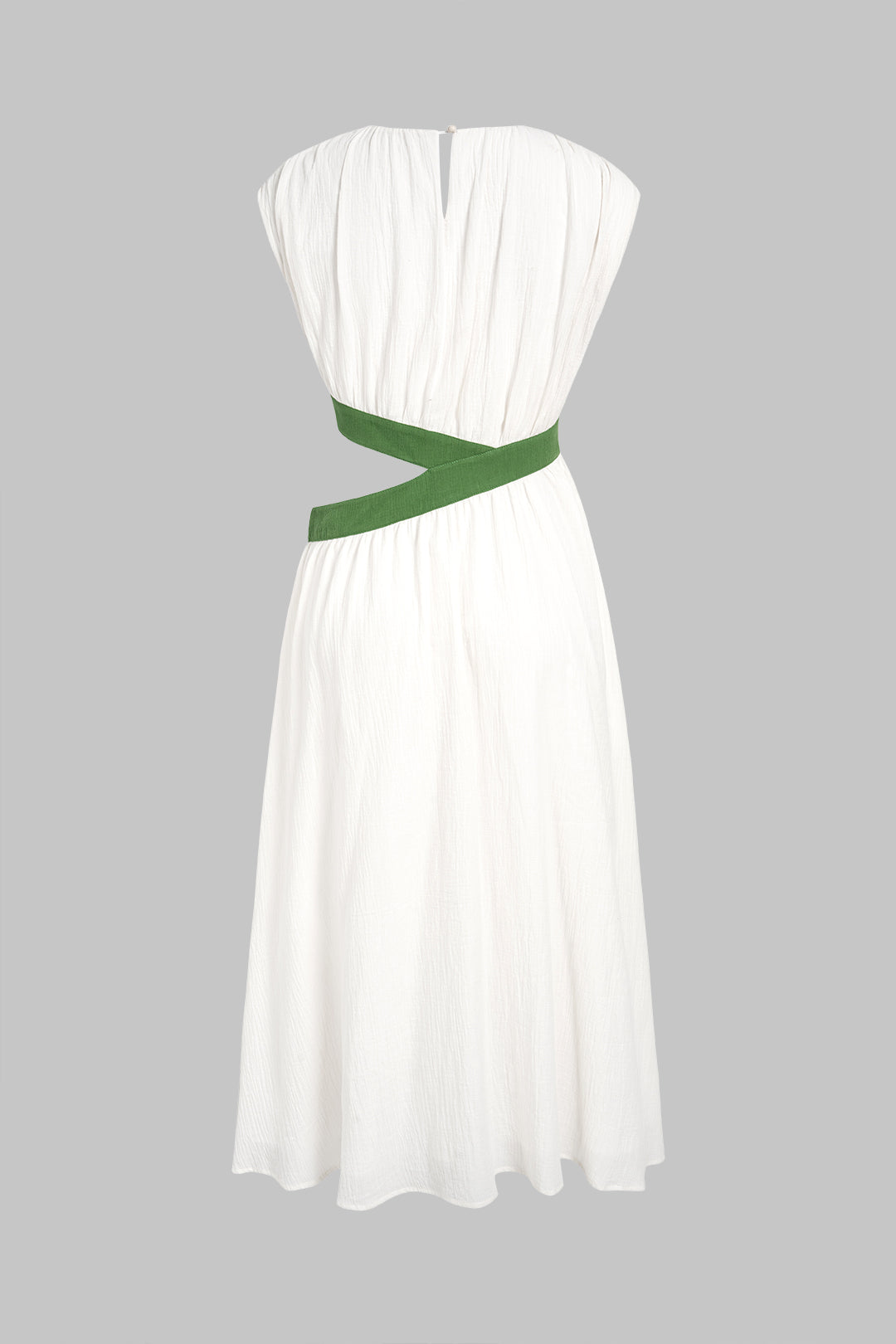 Contrast Cut Out Sleeveless Midi Dress
