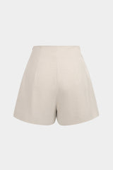 Asymmetrical Metallic Button Skort