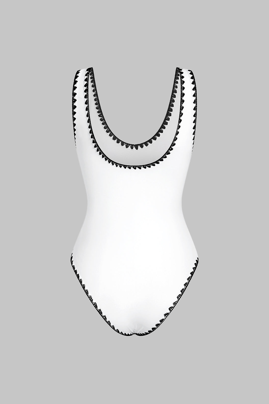 Contrast Binding Backless Sleeveless Bodysuit