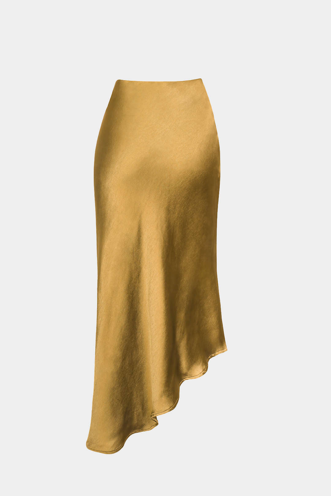 Asymmetric Hem Split Button Decor Skirt