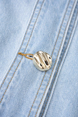 Denim Lapel Button Ruffle Sleeveless Mini Dress