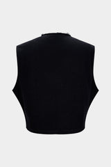 Denim Metallic Eyelet Vest