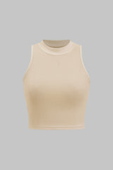 Basic Textured Sleeveless Tank Top
