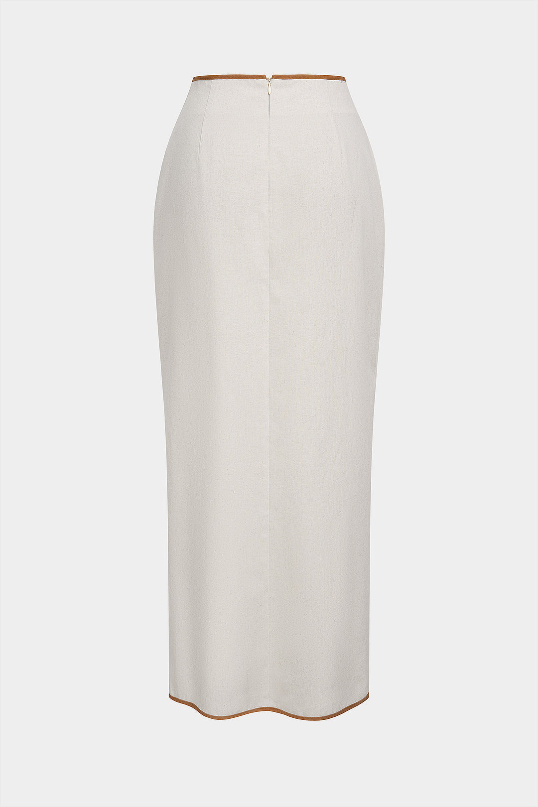 Contrast Binding Linen Knotted Skirt