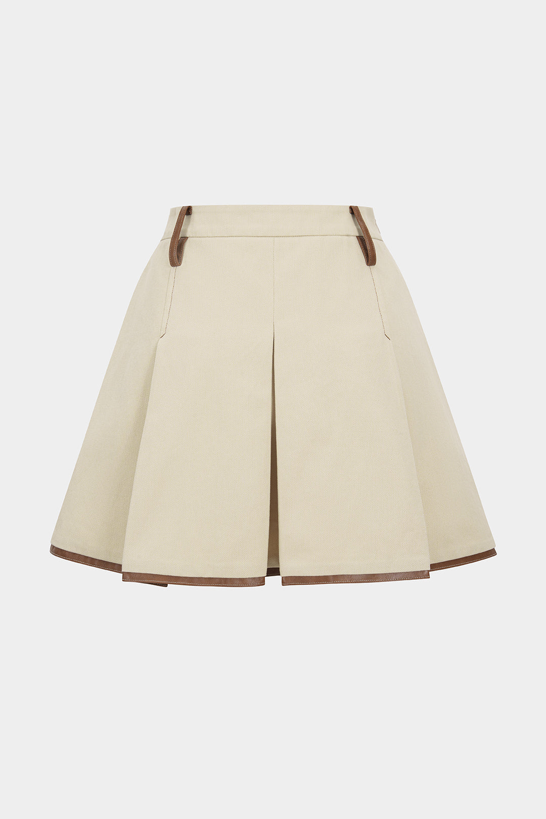 Contrast Pleated  Mini Skirt