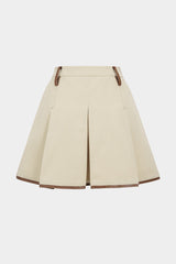 Contrast Pleated  Mini Skirt
