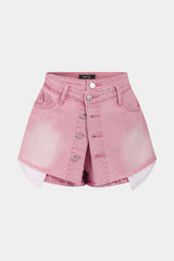Denim Button Pocket Shorts