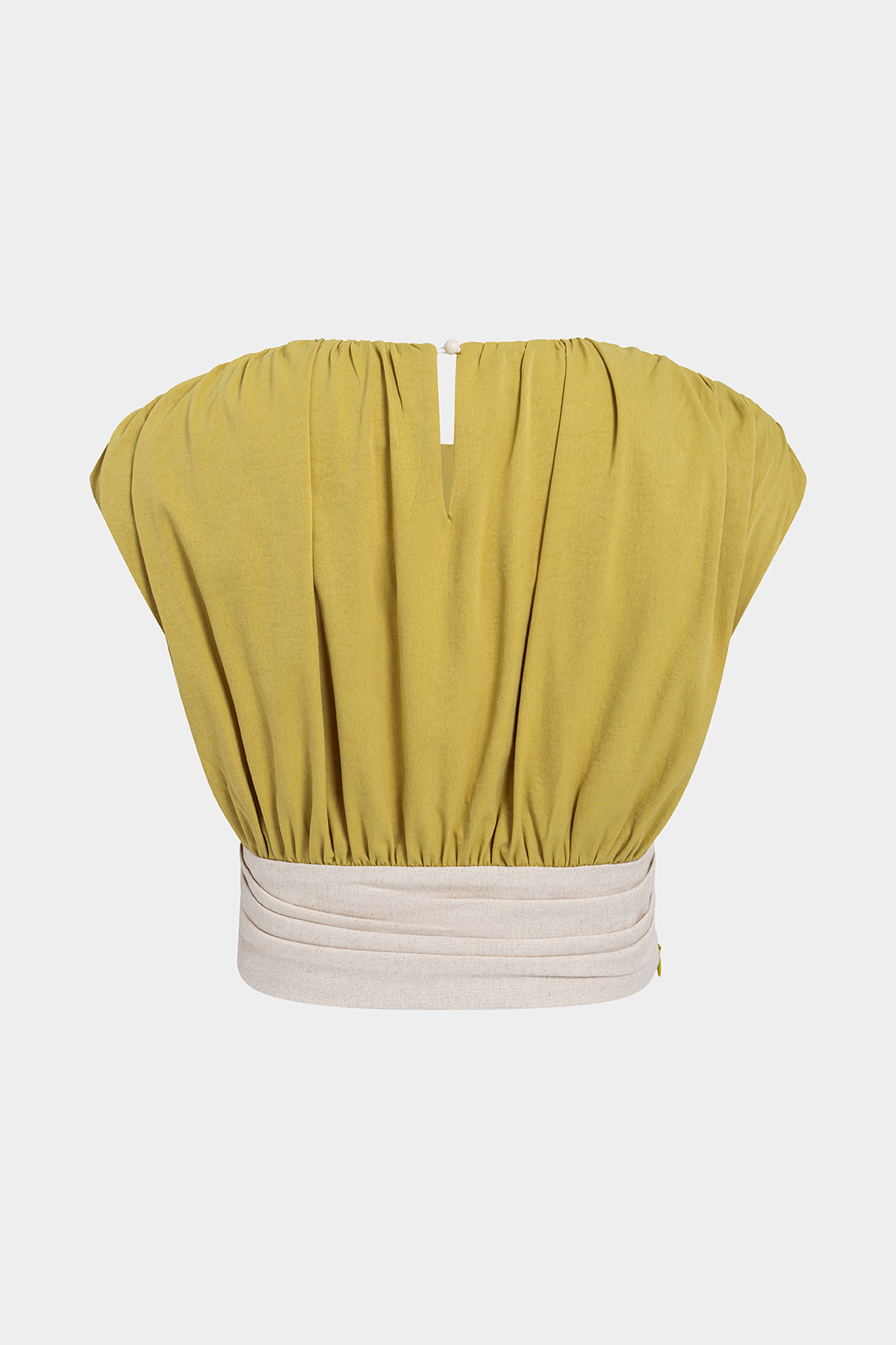 Contrast Round Neck Ruched Tank Top