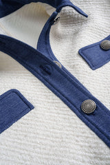 Denim Patchwork Button Blazer
