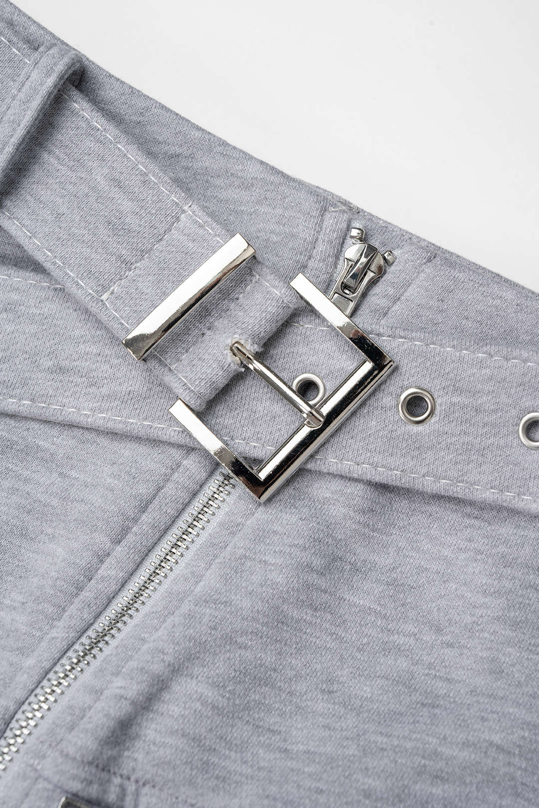 Belted Zipper Pocket Pants