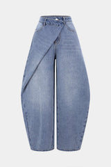 Denim Asymmetrical Barrel Jeans