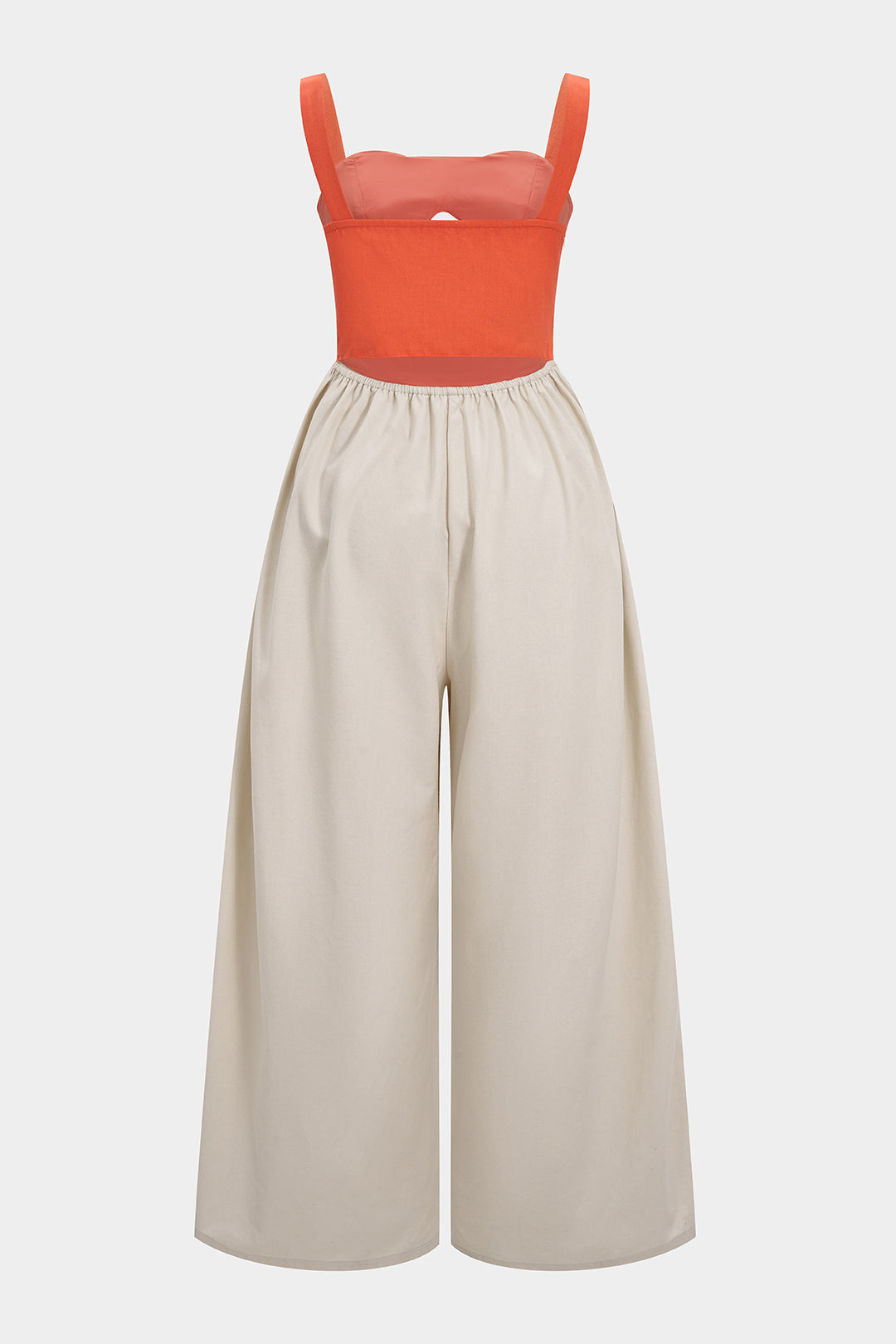 Contrast Cut Out Twist Knot Sleeveless Jumpsuit