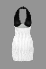 Color Block Backless Mini Dress