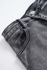Denim Metallic Decor Skirt