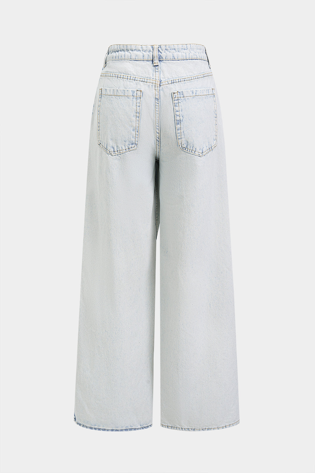 Denim Asymmetrical Straight Leg Jeans