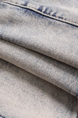 Denim Zipper Patchwork Washed Skirt
