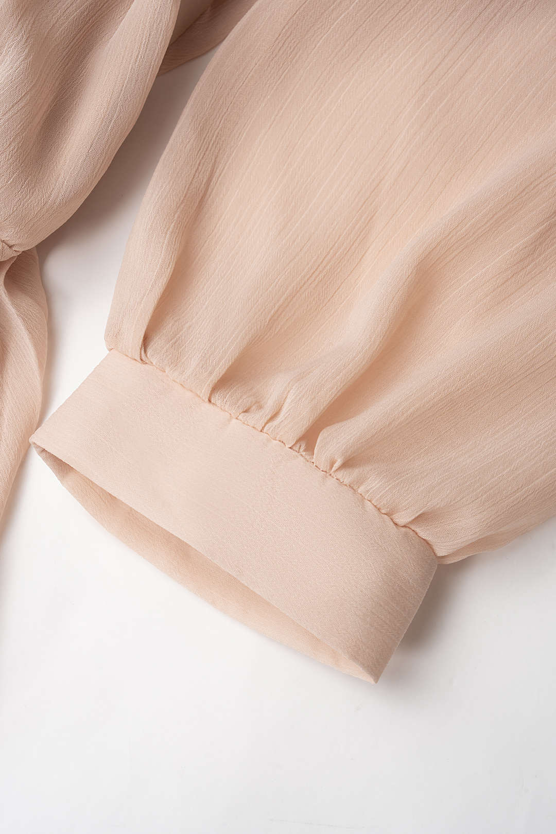 Chiffon Round Neck Belted Pleated Long Sleeve Midi Dress