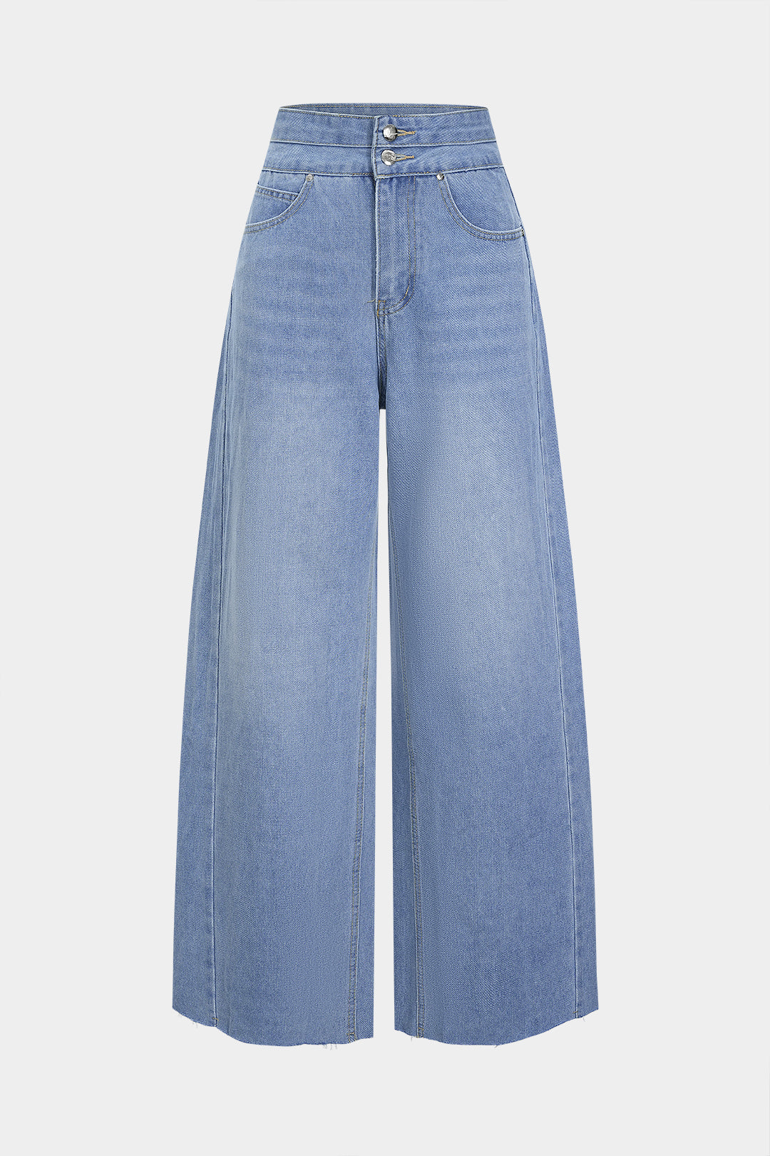 Denim High Waist Straight Leg Jeans