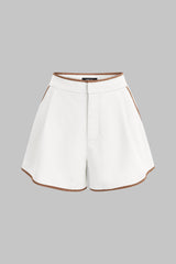 Contrast Binding High Waist Shorts