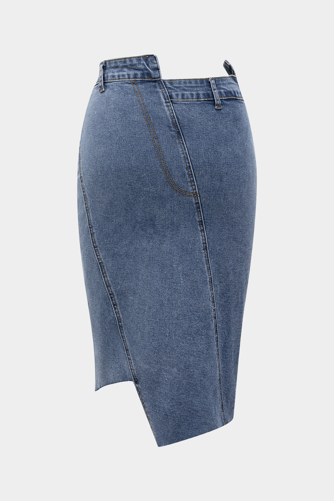 Denim Asymmetry Button Skirt