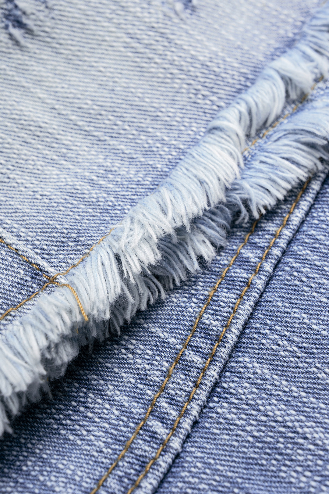 Denim Contrast Asymmetrical High Waist A-Line Skirt