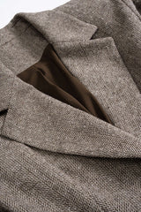 Button Notched Lapel Belted Blazer
