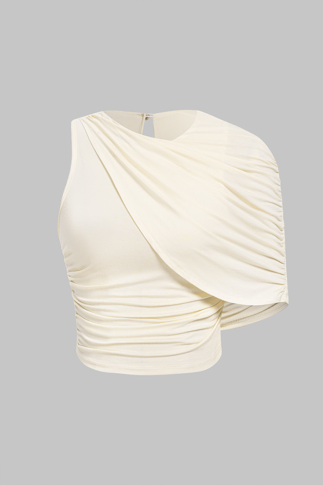 Asymmetrical Ruched Sleeveless T-Shirt