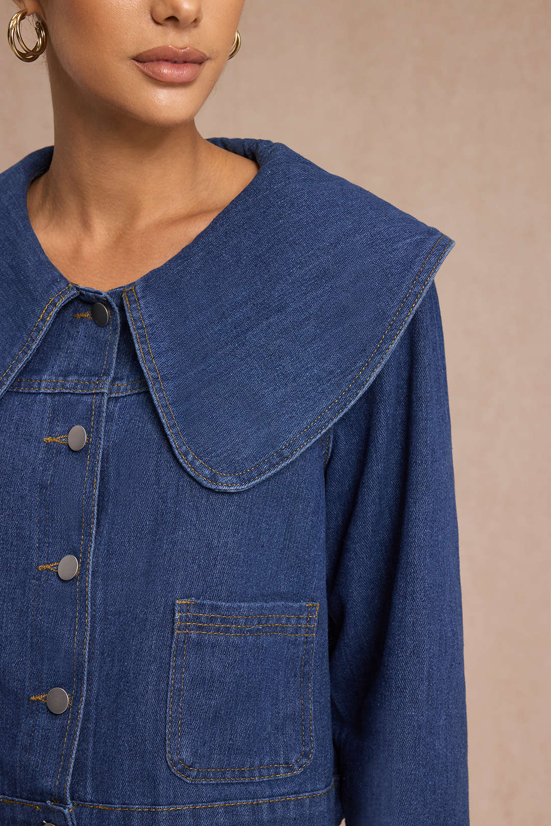 Denim Lapel Outerwear