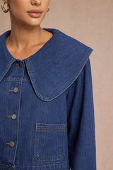 Denim Lapel Outerwear