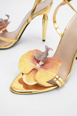 3D Floral Applique Sandals