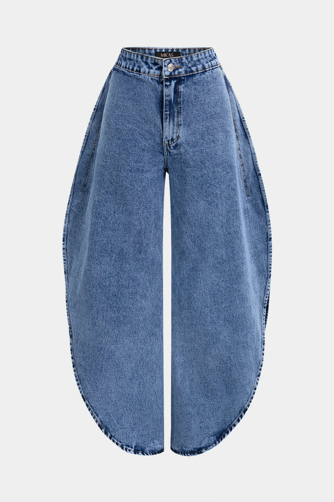 Denim Button Barrel Jeans