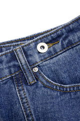 Denim Asymmetrical High Waist Skirt
