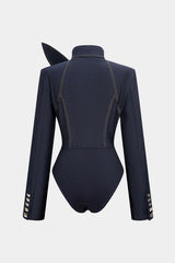 Denim Tie-Up Button Bodysuit