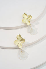 Alloy 3D Floral Fringe Earrings
