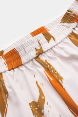 Abstract Print High Waist Trousers