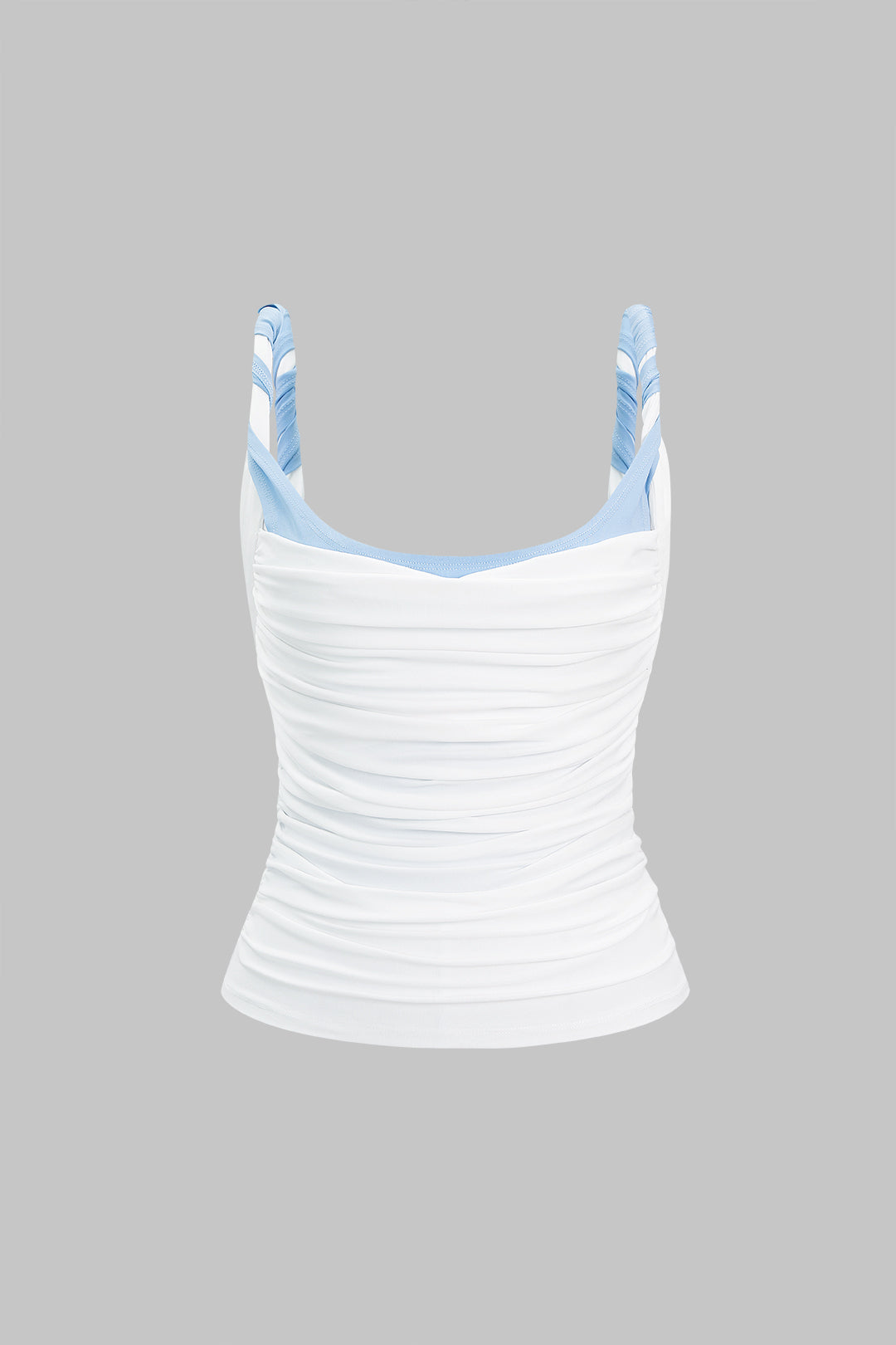 Contrast Twist Knot Ruched Cami Top